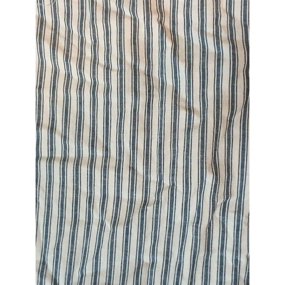 Pair Apri Olive blue white ticking 2 king pillowcases ruffle cottage farmhouse - Picture 3 of 4